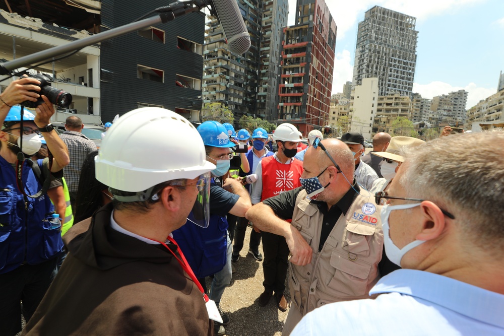 Acting AAID views damage from recent explosion in Beirut