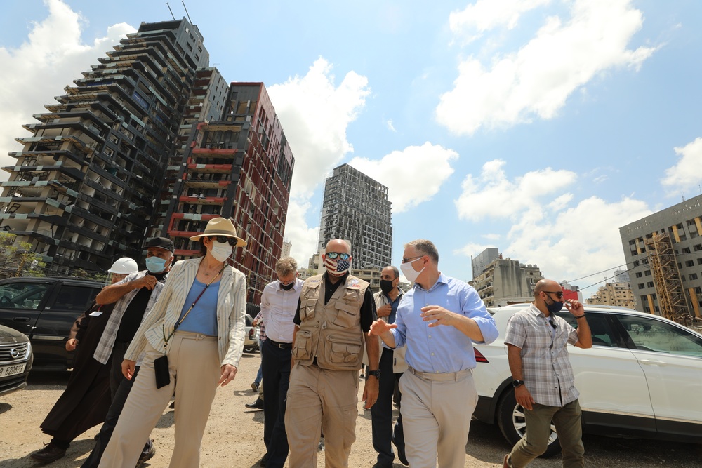 Acting AAID views damage from recent explosion in Beirut