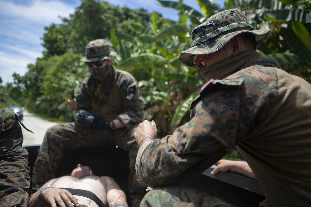 TF KM20 EOD Medevac Drill in Peleliu