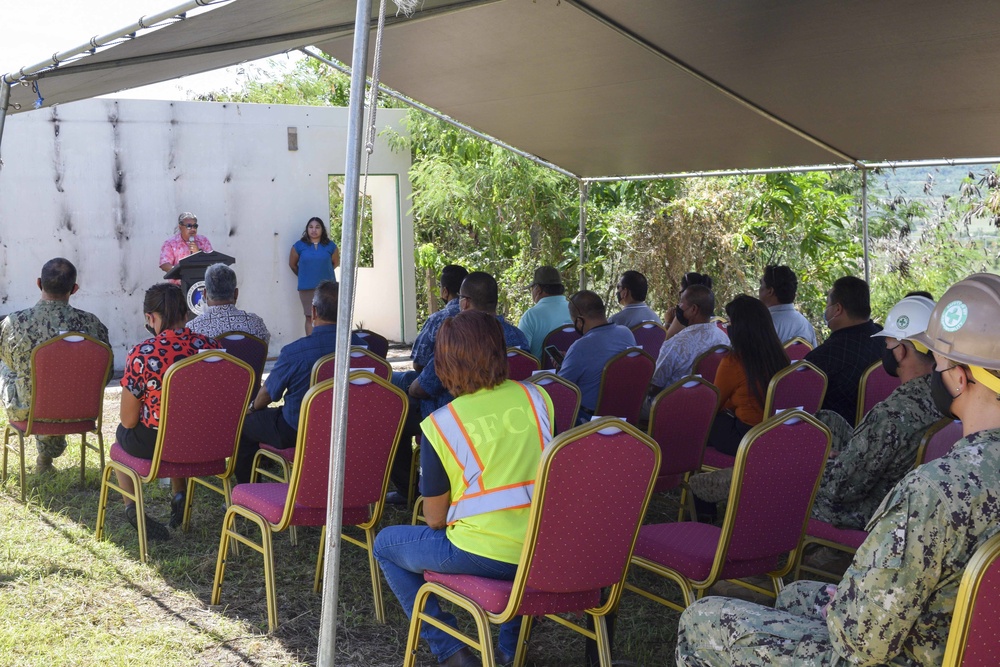 Seabees and CNMI Officials Hold Tinian Road Repair Ground Breaking Ceremony