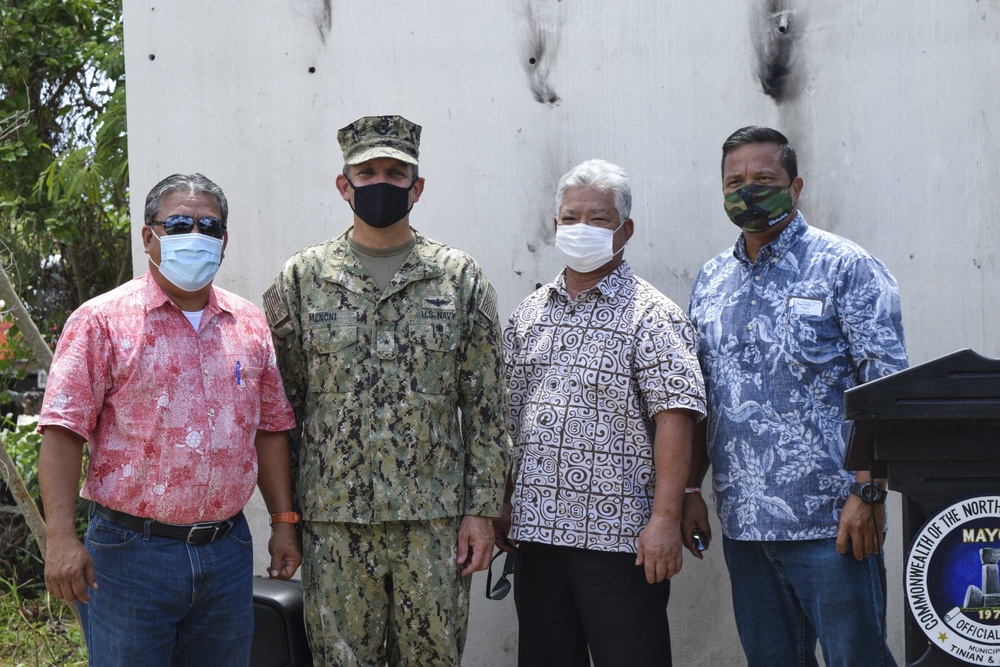 Seabees and CNMI Officials Hold Tinian Road Repair Ground Breaking Ceremony