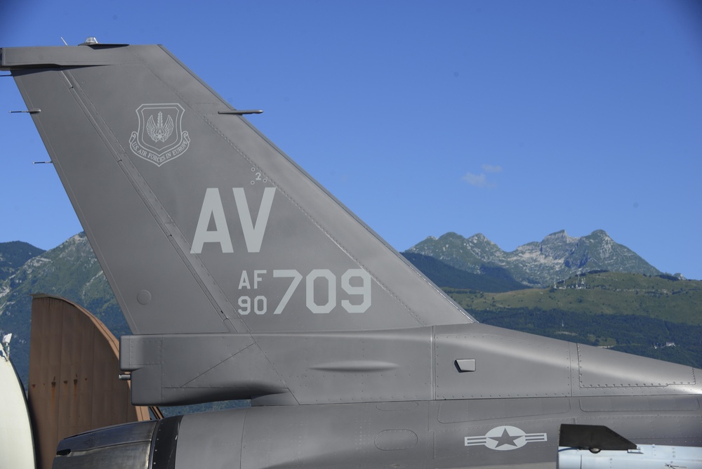 First flight for new F-16 paint job at Aviano