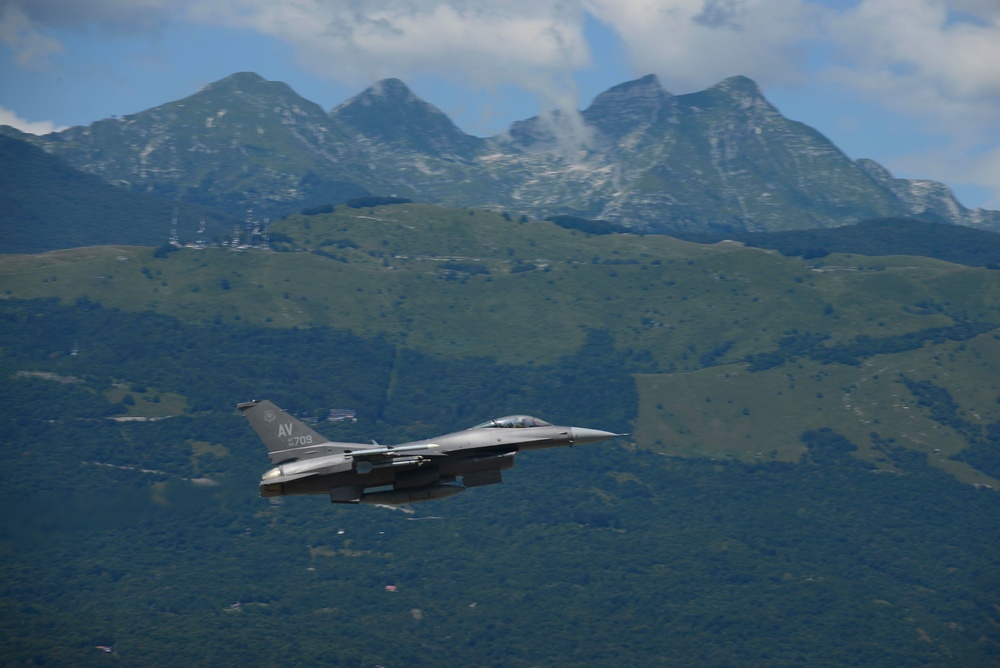 First flight for new F-16 paint job at Aviano