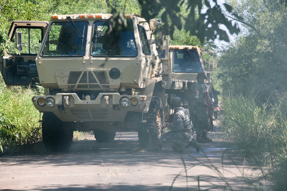 Civil engineers conduct tactical convoy operations training
