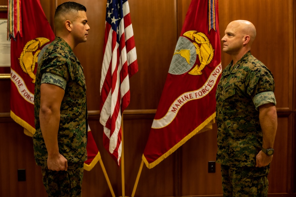 Staff Sgt. Morales awarded Navy and Marine Corps Commendation Medal