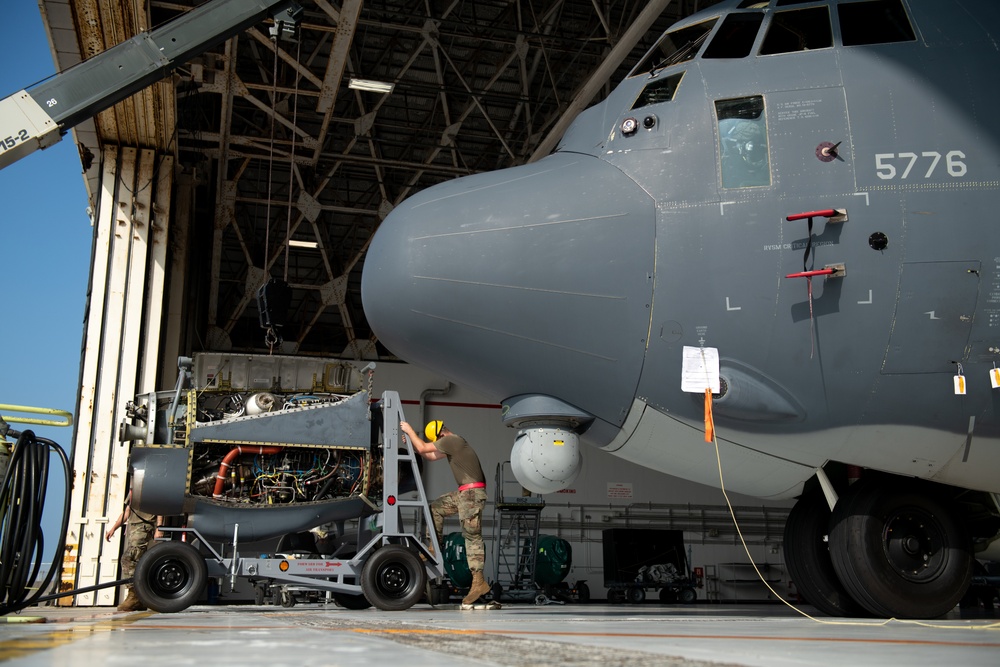 353rd SOAMXS Airmen swap MC-130J engine, maintain readiness