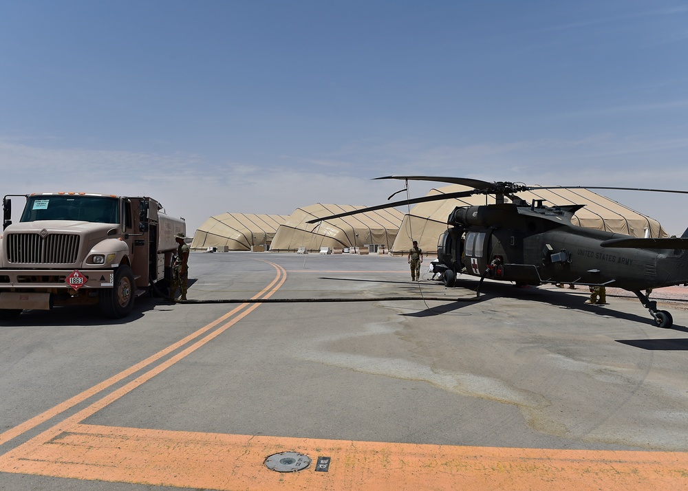 Prince Sultan POL Airmen fuel up UH-60