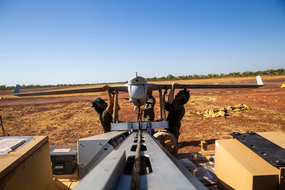 Marines prepare RQ-21 for flight