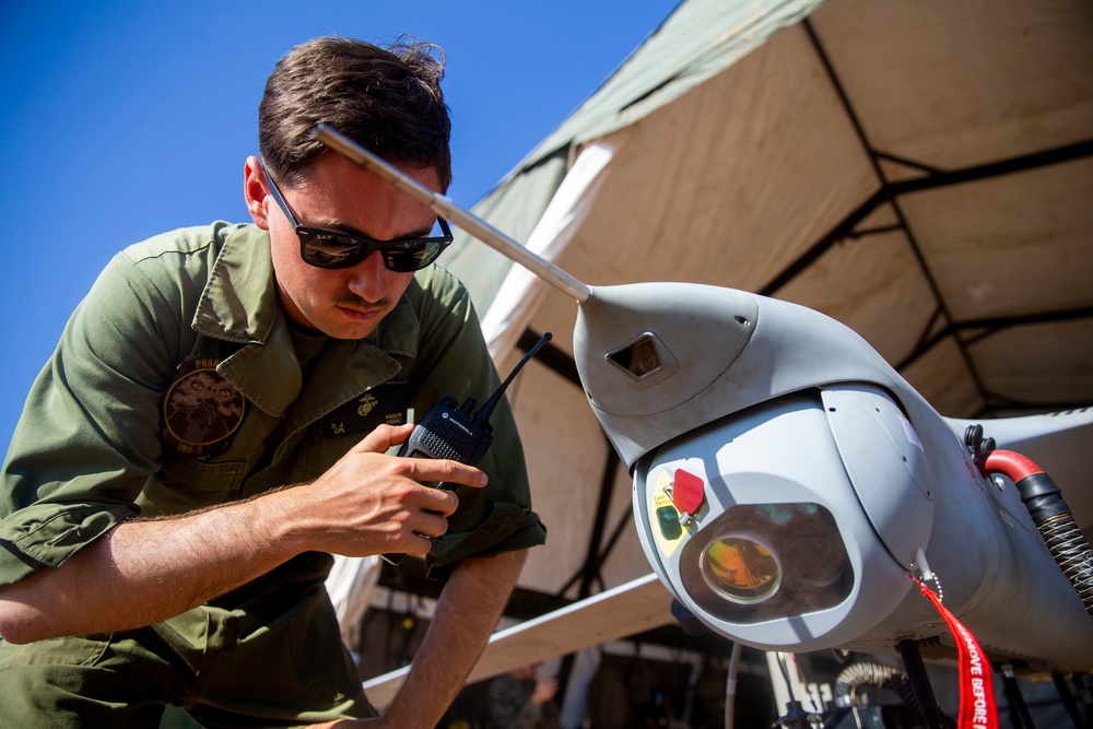 Marines prepare RQ-21 for flight