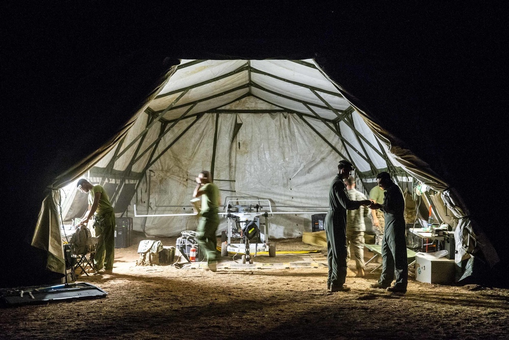 Marines fly RQ-21 at night