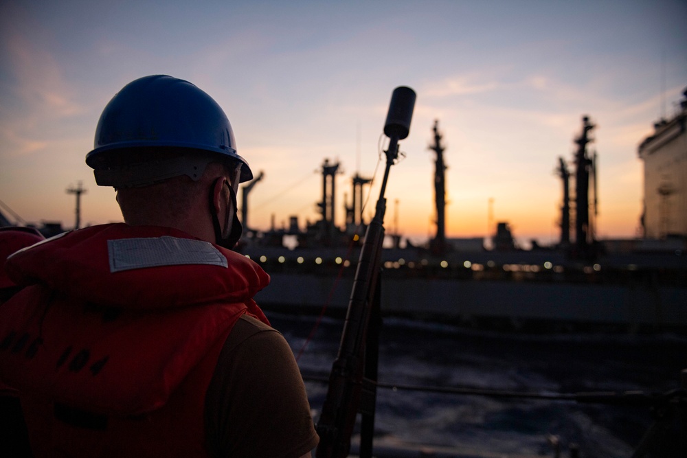 Sterett and Walter S. Diehl Participate in a Replenishment-At-Sea
