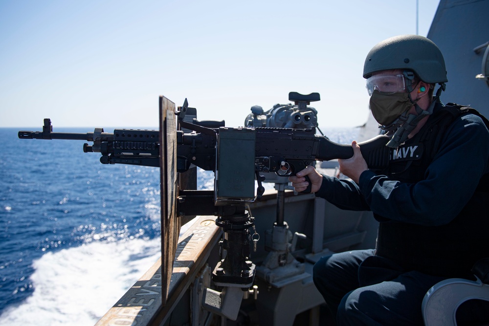 USS Sterett Sailors Participate in a Live Fire Exercise