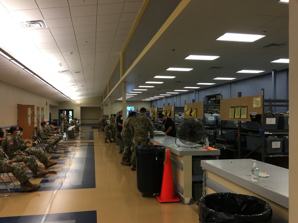 228th CSH Soldiers receive equipment issue at Fort McCoy CIF