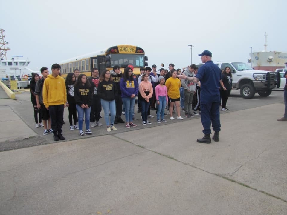 High School Navy JROTC visits Coast Guard Harbor Facility in Corpus Christi, Texas