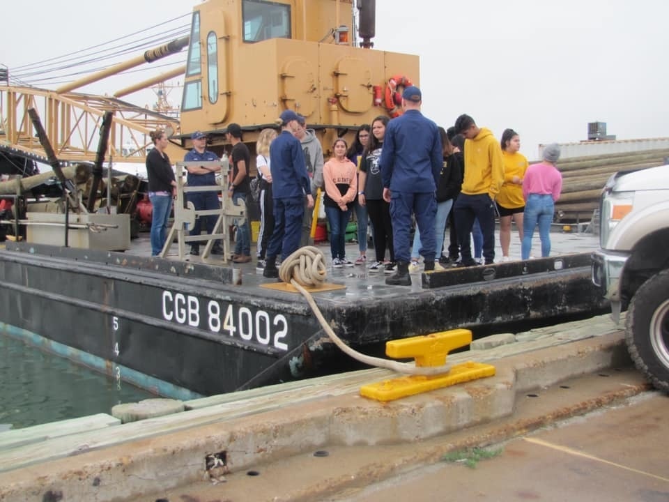 High School Navy JROTC visits Coast Guard Harbor Facility in Corpus Christi, Texas