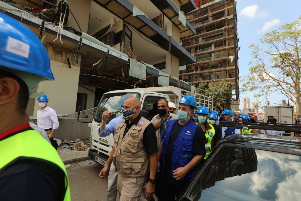 Acting AAID views damage from recent explosion in Beirut