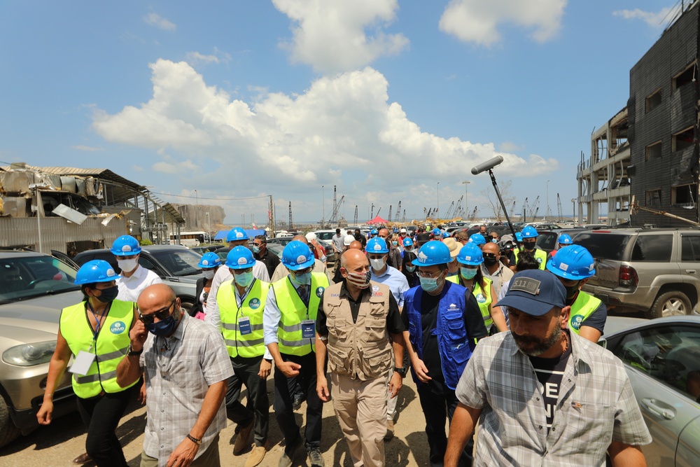 Acting AAID views damage from recent explosion in Beirut