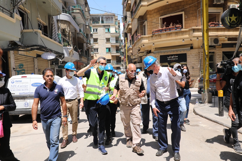 Acting AAID views damage from recent explosion in Beirut