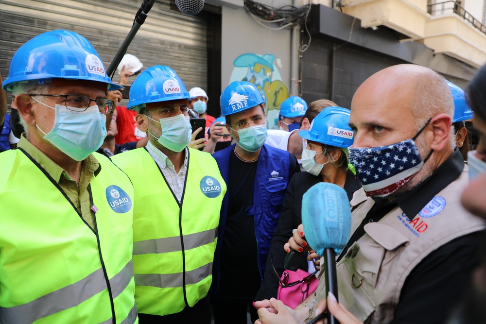Acting AAID views damage from recent explosion in Beirut