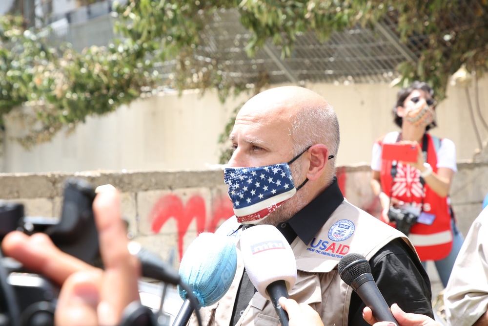 Acting AAID views damage from recent explosion in Beirut