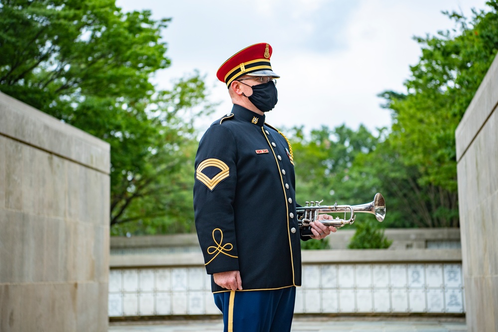 Modified Military Funeral Honors With Funeral Escort Are Conducted For U.S. Army Cpl. Ralph Cale in Section 60