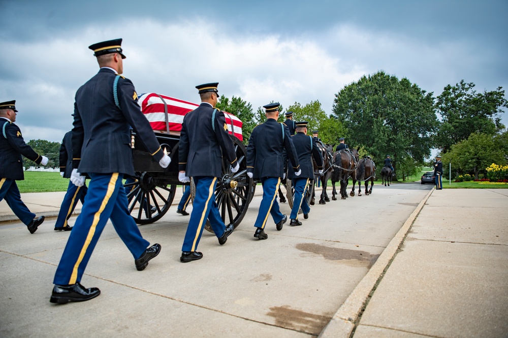 Modified Military Funeral Honors With Funeral Escort Are Conducted For U.S. Army Cpl. Ralph Cale in Section 60