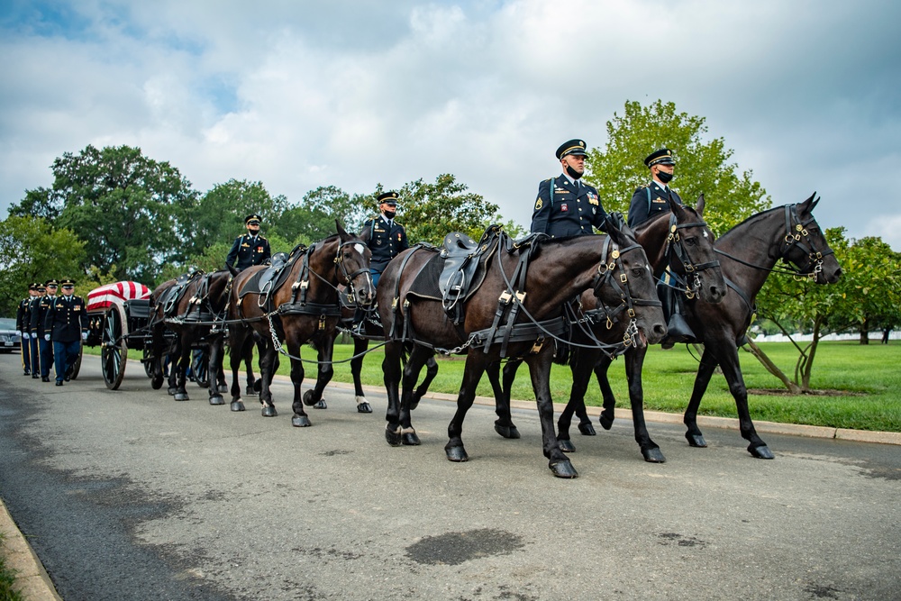 Modified Military Funeral Honors With Funeral Escort Are Conducted For U.S. Army Cpl. Ralph Cale in Section 60