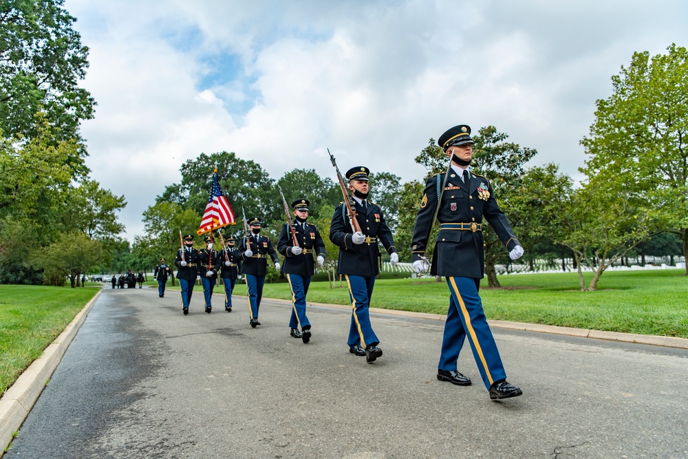 Modified Military Funeral Honors With Funeral Escort Are Conducted For U.S. Army Cpl. Ralph Cale in Section 60