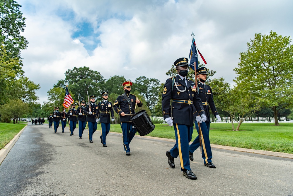 Modified Military Funeral Honors With Funeral Escort Are Conducted For U.S. Army Cpl. Ralph Cale in Section 60