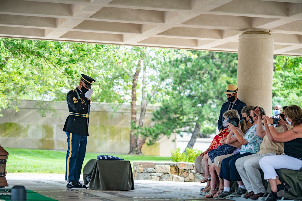 Modified Military Funeral Honors With Funeral Escort Are Conducted For U.S. Army Cpl. Ralph Cale in Section 60