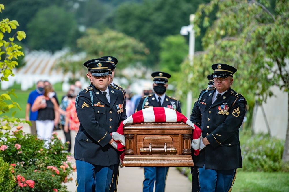 Modified Military Funeral Honors With Funeral Escort Are Conducted For U.S. Army Cpl. Ralph Cale in Section 60