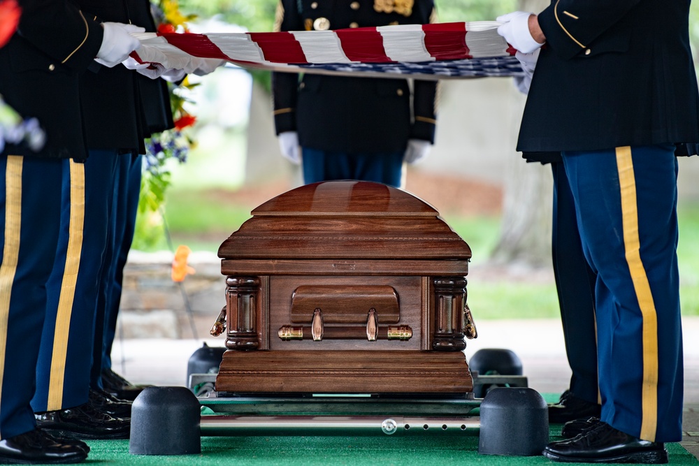 Modified Military Funeral Honors With Funeral Escort Are Conducted For U.S. Army Cpl. Ralph Cale in Section 60