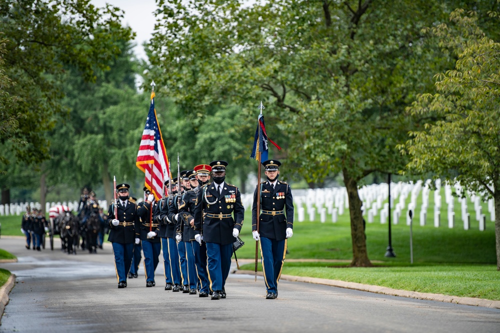 Modified Military Funeral Honors With Funeral Escort Are Conducted For U.S. Army Cpl. Ralph Cale in Section 60