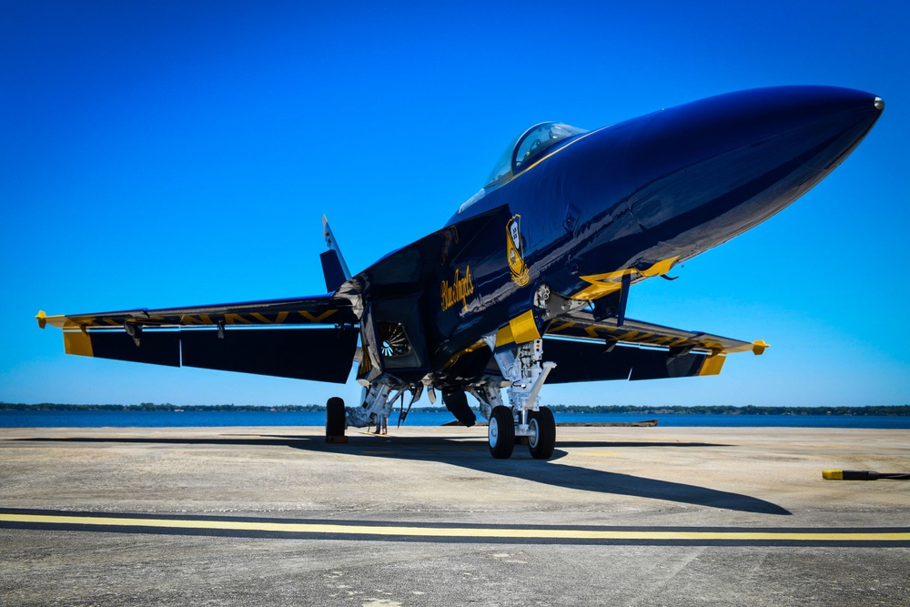 Fleet Readiness Center Southeast Completes First Super Hornet Blue Angel Final Paint