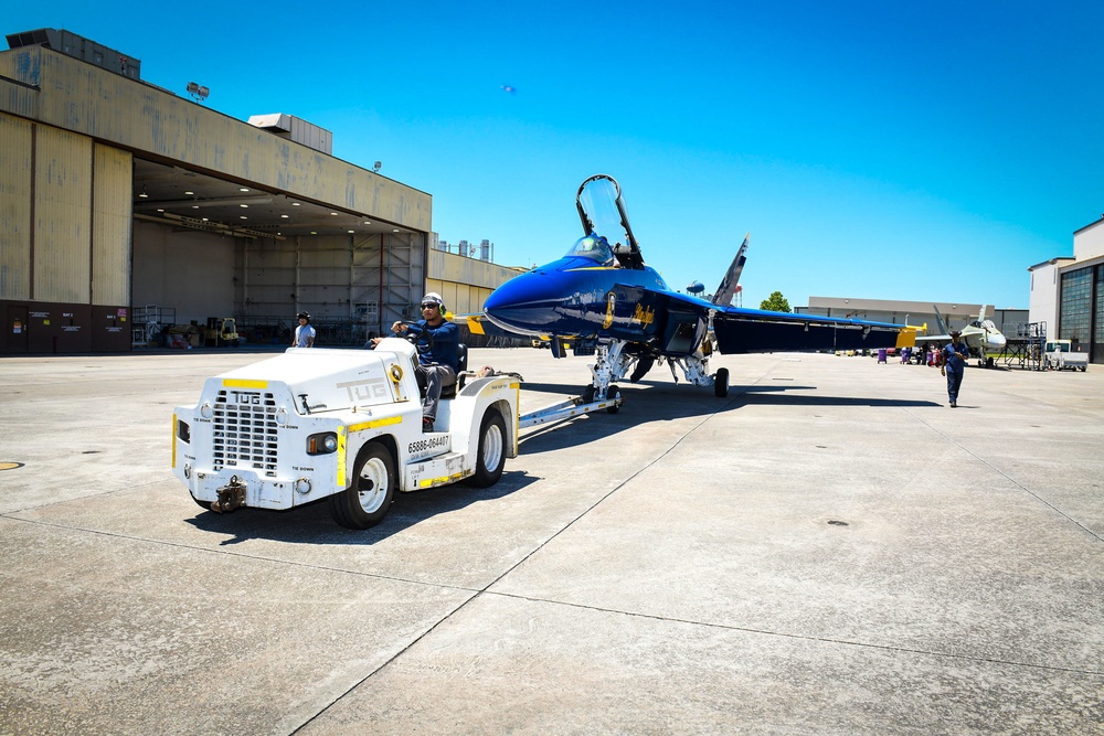 Fleet Readiness Center Southeast Completes First Super Hornet Blue Angel Final Paint