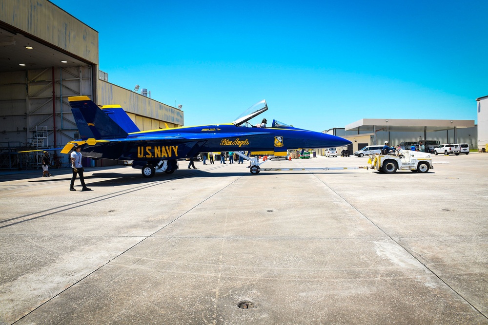 Fleet Readiness Center Southeast Completes First Super Hornet Blue Angel Final Paint