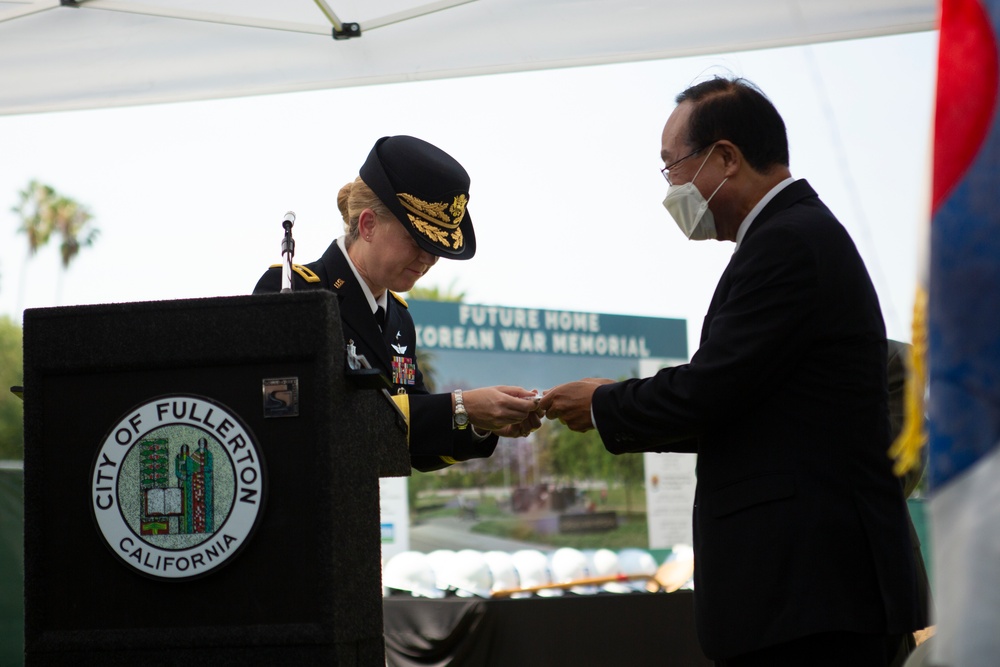 Yeager speaks at Korean War Memorial groundbreaking