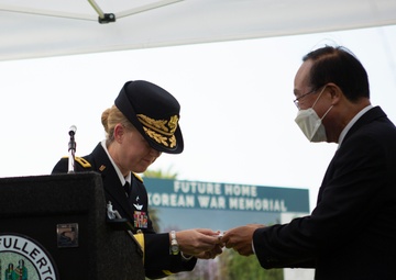 Yeager speaks at Korean War Memorial groundbreaking
