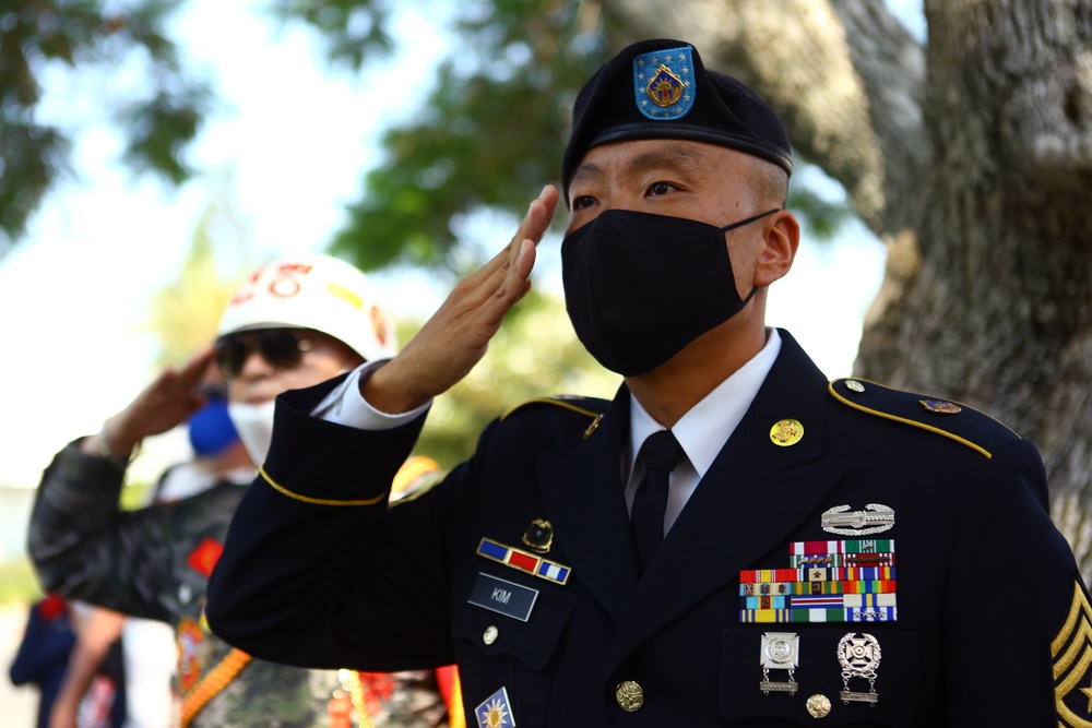 Yeager speaks at Korean War Memorial groundbreaking
