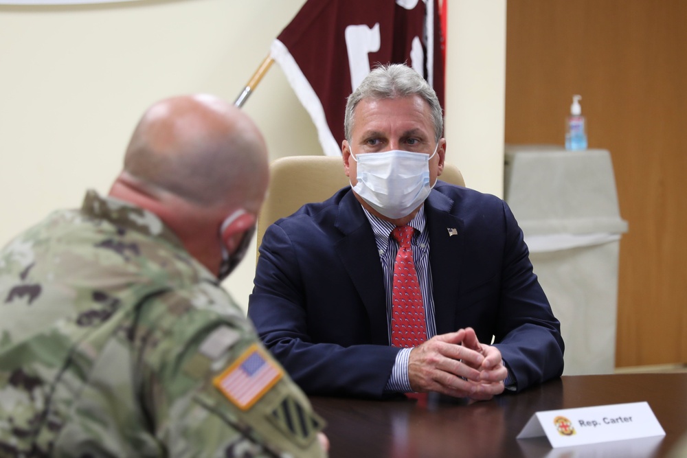 U.S. Rep. Buddy Carter visits post, briefed on local COVID-19 response