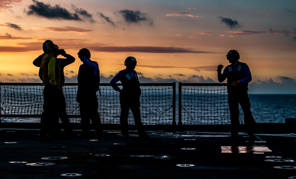 The “Archangels” of Helicopter Sea Combat Squadron (HSC) 25 Detachment 6 Conduct Deck Landing Qualifications aboard USS Germantown (LSD 42)