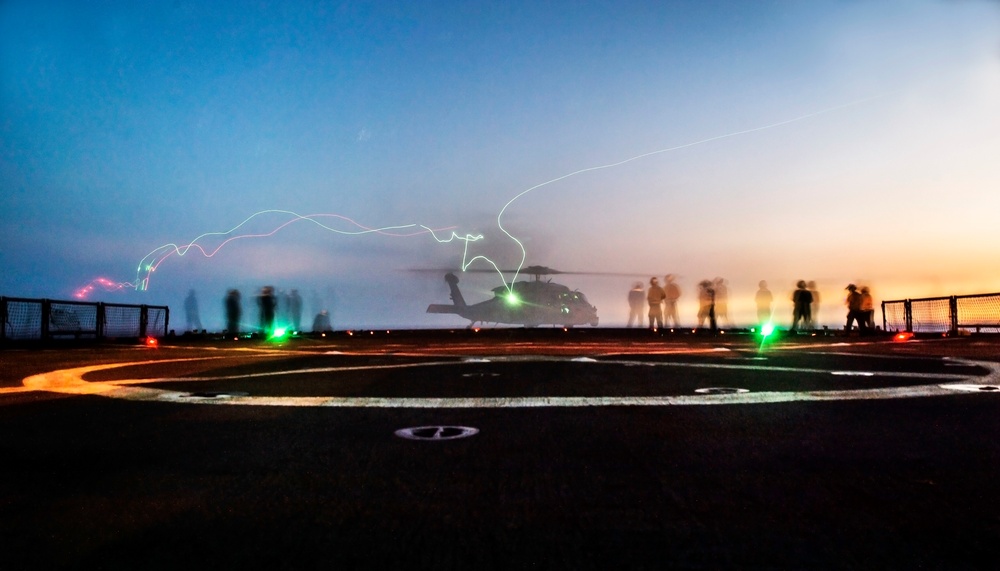 The “Archangels” of Helicopter Sea Combat Squadron (HSC) 25 Detachment 6 Conduct Deck Landing Qualifications aboard USS Germantown (LSD 42)