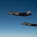 A U.S. Air Force KC-135 Stratotanker refuels F-35A Lighting II