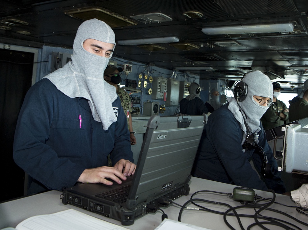 USS Carl Vinson (CVN 70) Sailors Stand Watch During General Quarters Exercise