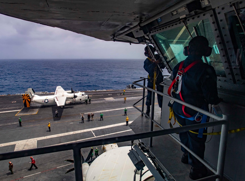 Sailors Clean Windows Aboard Nimitz