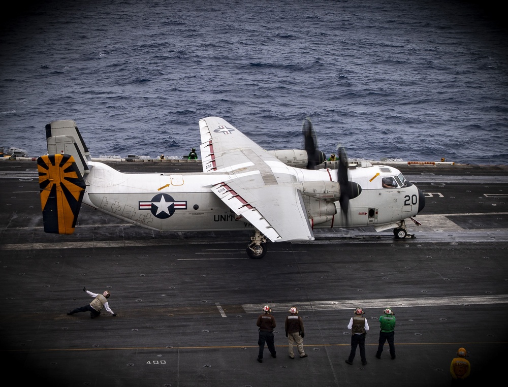 A C-2 Greyhound Prepares To Launch Off Nimitz