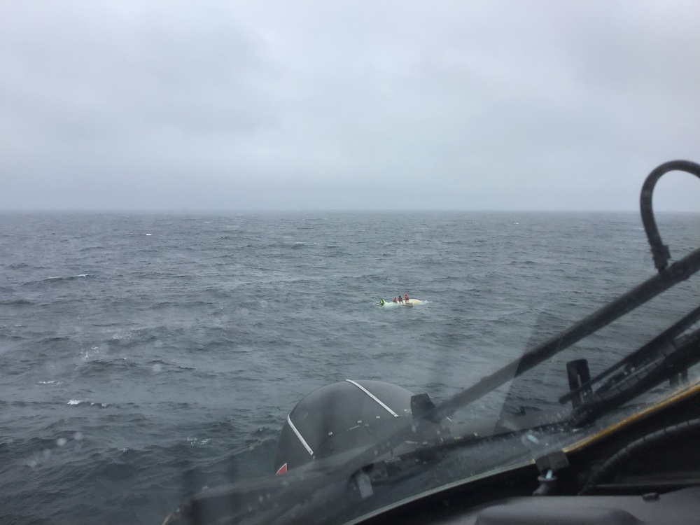 Coast Guard rescues 6 from overturned vessel after mariner activates emergency beacon