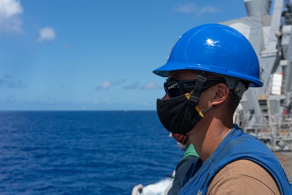 USS Halsey Conducts Replenishment-at-sea