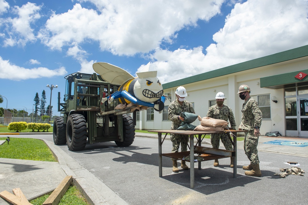 Seabees Prepare Camp Shields for Inclement Weather