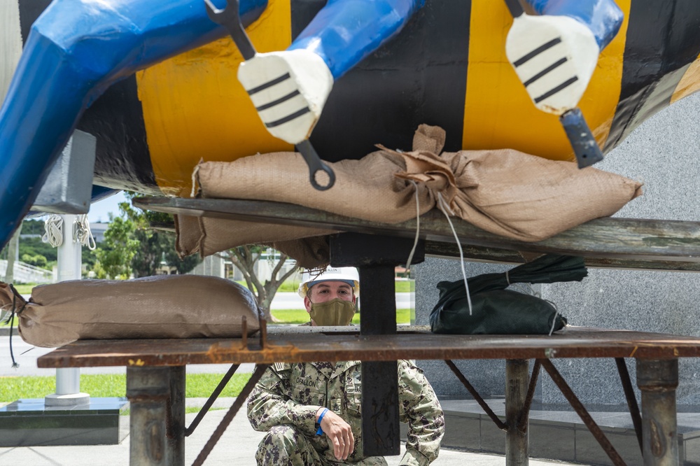 Seabees Prepare Camp Shields for Inclement Weather